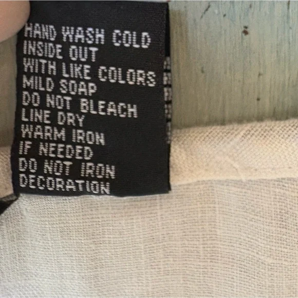 Boho White Linen Peasant Top with Black Intricate Embroidery - Picture 13 of 16